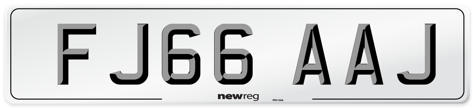FJ66 AAJ Number Plate from New Reg